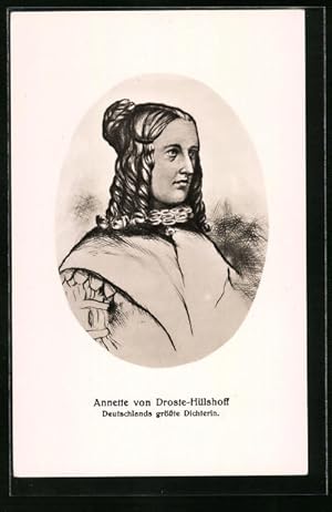 Bild des Verkufers fr Ansichtskarte Dichterin Annette von Droste-Hlshoff im Portrait zum Verkauf von Bartko-Reher