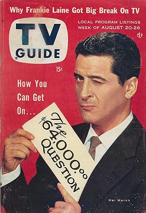 TV Guide August 20, 1955 Hal March "The $64.000 Question"