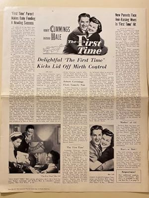 Image du vendeur pour The First Time Pressbook 1952 Robert Cummings, Barbara Hale mis en vente par AcornBooksNH