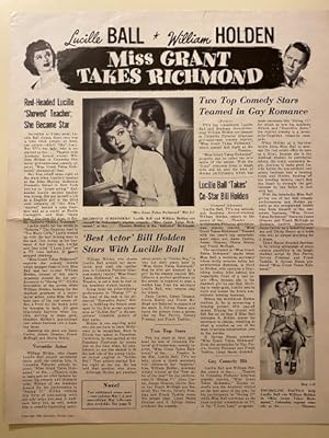 Immagine del venditore per Miss Grant Takes Richmond Pressbook 1949 Lucille Ball, William Holden venduto da AcornBooksNH