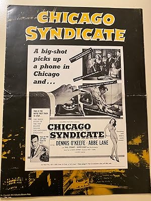 Immagine del venditore per Chicago Syndicate Pressbook 1955 Dennis O'Keefe, Abbe Lane, Paul Stewart venduto da AcornBooksNH