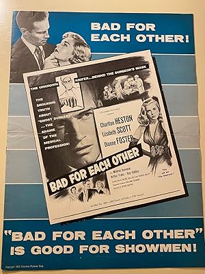 Seller image for Bad for Each Other Pressbook 1953 Charlton Heston, Lizabeth Scott for sale by AcornBooksNH