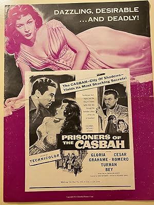 Image du vendeur pour The Prisoners of the Casbah Pressbook 1953 Gloria Grahame, Cesar Romero mis en vente par AcornBooksNH