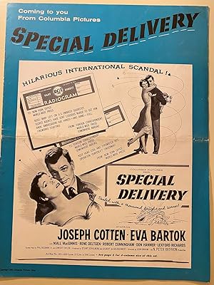 Seller image for Special Delivery Pressbook 1955 Joseph Cotten, Eva Bartok for sale by AcornBooksNH