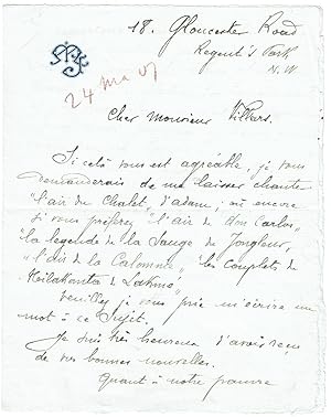 Bild des Verkufers fr Eigenh. Brief mit Unterschrift. zum Verkauf von Kotte Autographs GmbH