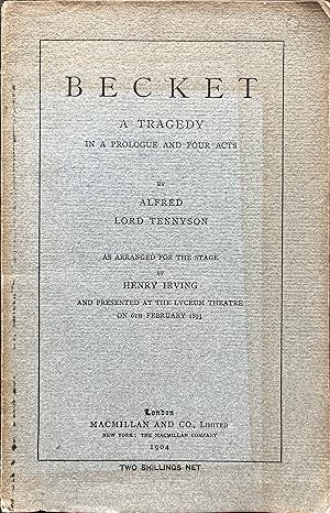 Seller image for Becket: A Tragedy in a Prologue and Four Acts for sale by Object Relations, IOBA