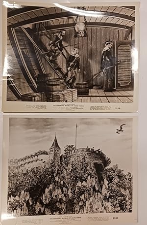 Four Glossy Illustrated Print Lobby Cards of "The Fabulous World of Jules Verne" by Embassy Pictu...