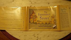 Imagen del vendedor de The Haunted Tower , in Color Dustjacket of Castle with 4 Towers & Crossover Bridge with with man in raincoat and dog at the door running across & Another Tower with Birds Flying around .A retired spy and his ghost friend reluctantly become involved with the case of Crown Prince Brulph who disappears on the eve of his coronation. Mystery Detective Ghost Story a la venta por Bluff Park Rare Books