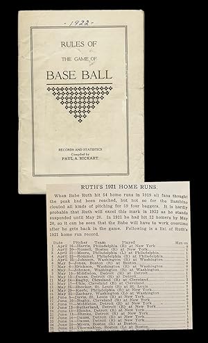 [Babe Ruth] Rules of the Game of Base Ball : 1922