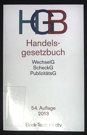 Bild des Verkufers fr Handelsgesetzbuch. dtv ; 5002 : Beck-Texte im dtv zum Verkauf von books4less (Versandantiquariat Petra Gros GmbH & Co. KG)