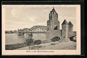 Ansichtskarte Mainz, Kaiser-Wilhelm-Brücke