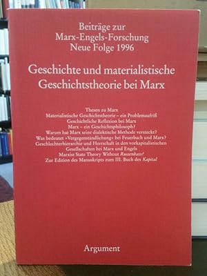 Bild des Verkufers fr Geschichte und materialistische Geschichtstheorie bei Karl Marx. (Beitrge zur Marx-Engels-Forschung. Neue Folge 1996). zum Verkauf von Antiquariat Thomas Nonnenmacher