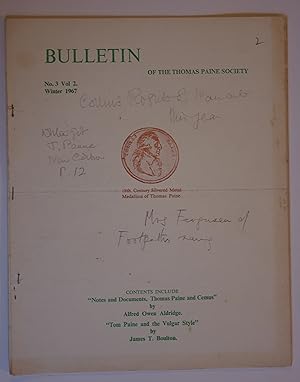Bulletin of the Thomas Paine Society No 3 Vol 2