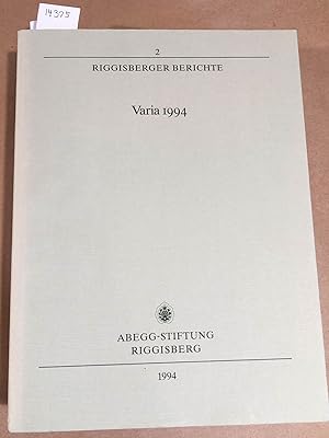 Seller image for Varia 1994 [Riggisberger Berichte, 2] for sale by Carydale Books