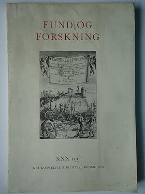 Image du vendeur pour FUND OG FORSKNING i Det Kongelige Biblioteks Samlinger XXX 1991 mis en vente par GfB, the Colchester Bookshop