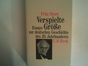 Bild des Verkufers fr Verspielte Gre: Essays zur deutschen Geschichte zum Verkauf von ANTIQUARIAT FRDEBUCH Inh.Michael Simon