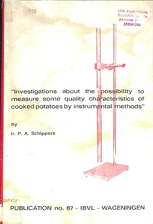 Bild des Verkufers fr Investigations About the Possibility to Measure Quality Characteristics of Cooked Potatoes by Instrumental Methods zum Verkauf von WeBuyBooks