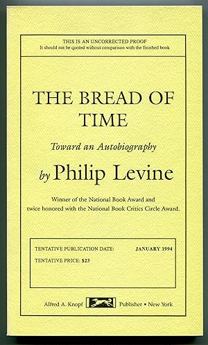 Imagen del vendedor de The Bread of Time: Toward an Autobiography a la venta por Between the Covers-Rare Books, Inc. ABAA