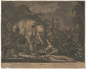 [Set of Four Allegorical Mezzotints of the Continents] America. Europa. Africa. Asia.