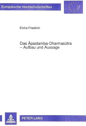 Imagen del vendedor de Das pastamba-Dharmasutra : Aufbau und Aussage a la venta por CSG Onlinebuch GMBH