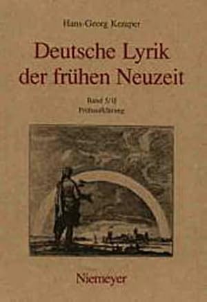 Bild des Verkufers fr Deutsche Lyrik der frhen Neuzeit; Band 1: Epochen- und Gattungsprobleme. Reformationszeit zum Verkauf von CSG Onlinebuch GMBH