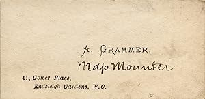 A. Grammer, Map Mounter. 41 Gower Place, Endsleigh Gardens, W.C.