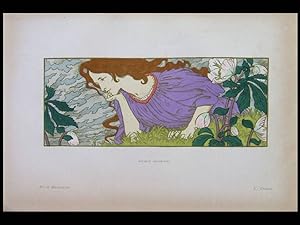 EUGENE GRASSET, ANXIETE - 1898 - LITHOGRAPHIE