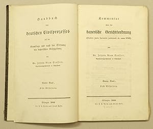 Bild des Verkufers fr Kommentar uber die bayerische Gerichtsordnung (codex juris judiciarii de anno 1753). Vierter Band, Erste Abtheilung (4.1). zum Verkauf von Antiquariat Martin Barbian & Grund GbR