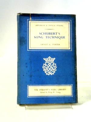 Seller image for Schubert's Song Technique for sale by World of Rare Books