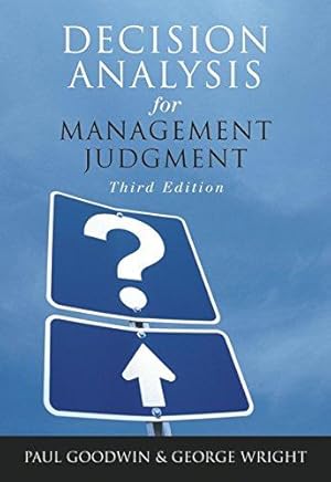 Imagen del vendedor de Decision Analysis for Management Judgment a la venta por WeBuyBooks