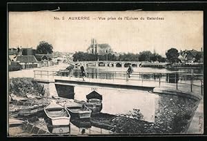 Seiden-Ansichtskarte Auxerre, Vue prise de l`Ecluse du Batardeau