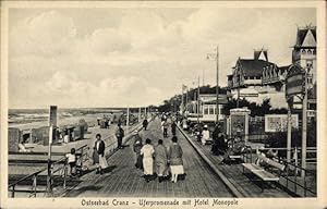 Ansichtskarte / Postkarte Selenogradsk Ostseebad Cranz Ostpreußen, Uferpromenade mit Hotel Monopole