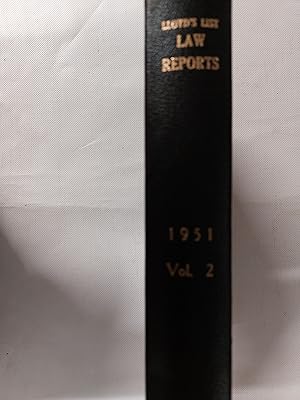 Bild des Verkufers fr Lloyd's List Law Reports 1951 Volume 2 zum Verkauf von Cambridge Rare Books