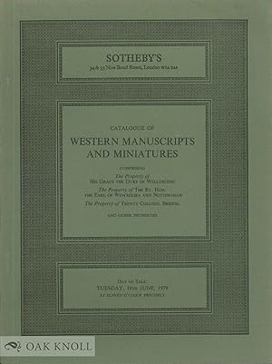 CATALOGUE OF WESTERN MANUSCRIPTS AND MINIATURES