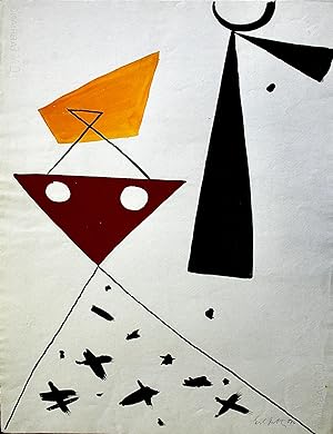 Ernst Geitlinger (1895-1972) "Untitled " 1957 Original Gouache on board, signed