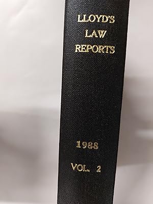 Bild des Verkufers fr Lloyd's Law Reports 1988 Volume 2 zum Verkauf von Cambridge Rare Books