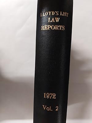 Bild des Verkufers fr Lloyd's Law Reports 1972 Volume 2 zum Verkauf von Cambridge Rare Books