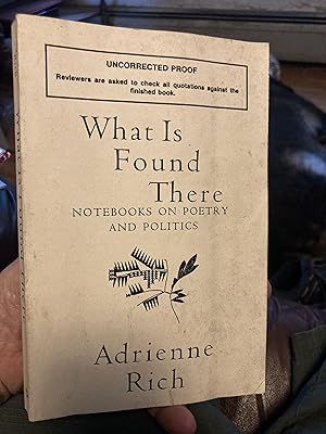 Imagen del vendedor de What Is Found There: Notebooks on Poetry and Politics a la venta por A.C. Daniel's Collectable Books