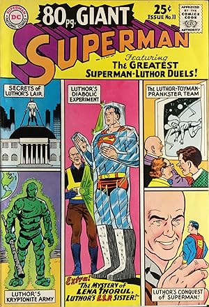 Bild des Verkufers fr EIGHTY-PAGE GIANT (80 pg. GIANT) No. 11 - The GREATEST SUPERMAN-LUTHOR DUELS! (June 1965) zum Verkauf von OUTSIDER ENTERPRISES