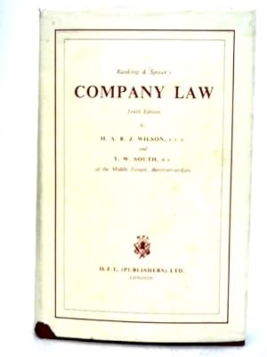 Bild des Verkufers fr Ranking & Spicer's Company Law zum Verkauf von World of Rare Books