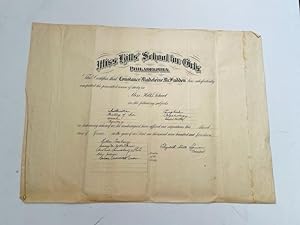 1914 Diploma for Miss Gill's School for Girls in Philadelphia