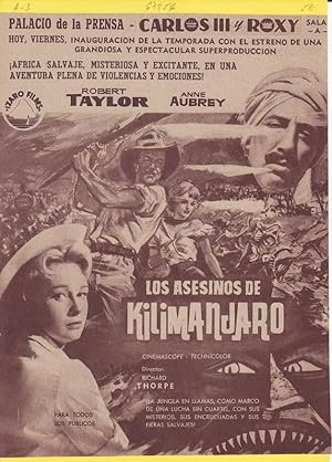 LOS ASESINOS DE KILIMANJARO: Director: Richard Thorpe - Actores: Robert Taylor, Anthony Newley y ...