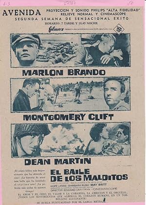 EL BAILE DE LOS MALDITOS: Director: Edward Dmytryk - Actores: Marlon Brando, Montgomery Clift y D...