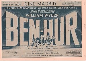 BEN-HUR: Director: William Wyler - Actores: Charlton Heston, Jack Hawkins, Stephen Boyd, Haya Har...