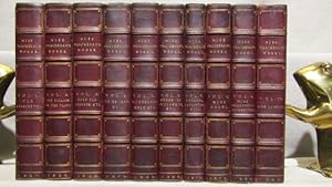 Works of Miss Thackeray. 10 vols, 8vo, 3/4 red morocco and marbled boards, 1887.