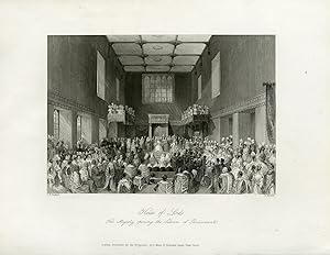Antique Print-Parliament-Her Majesty at House of Lords-Shepherd-Melville-1841