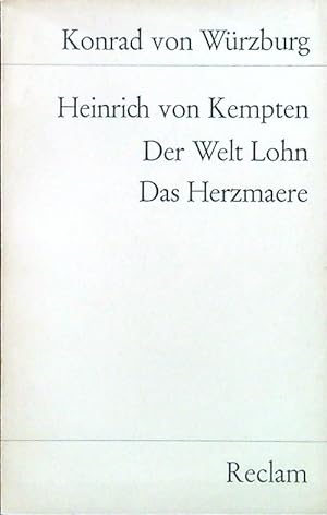Bild des Verkufers fr Heinrich von Kempten. Der Welt Lohn - Das Herzmaere zum Verkauf von Librodifaccia