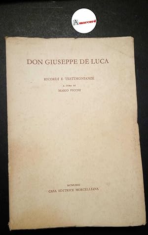 De Luca Giuseppe, Ricordi e testimonianze, Morcelliana, 1963