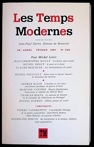 Seller image for Les Temps Modernes fvrier 1991, n535 - Pour Michel Leiris for sale by LibrairieLaLettre2