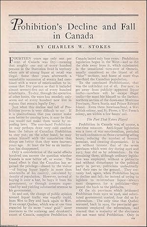 Seller image for Prohibition's Decline & Fall in Canada : Liquor Systems of Canada. An original article from the American Review of Reviews, 1928. for sale by Cosmo Books